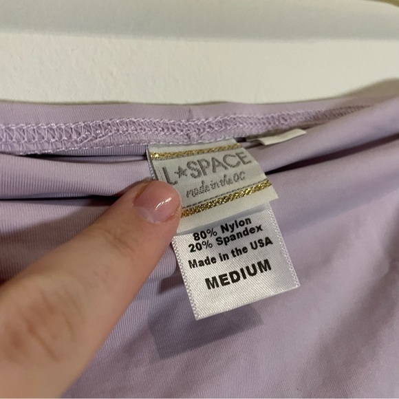 L*Space NWOT Monique Ruched Bikini Bottom in Ice (lilac) Size Medium - Picture 9 of 9